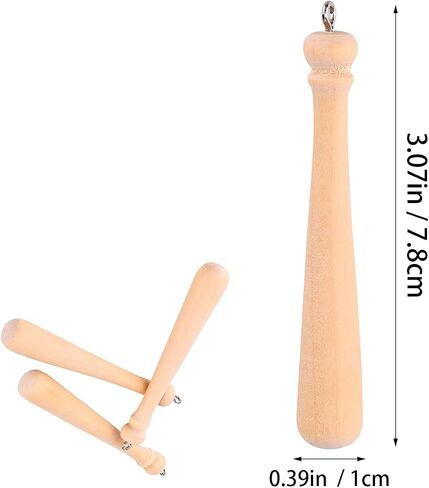 EXCEART 50pcs Wooden Baseball Bat Charm Keychain Pendants for DIY Keychain Key Rings Craft Supplies in Saudi Arabia