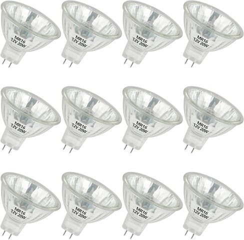 MR16 لمبة هالوجين 12 فولت 20 وات GU5.3 قاعدة ثنائية الدبوس، 2800 كلفن أبيض دافئ قابل للتعتيم، لمصباح المكتب، ضوء المسار (حزمة من الإصدار 4) in Kuwait