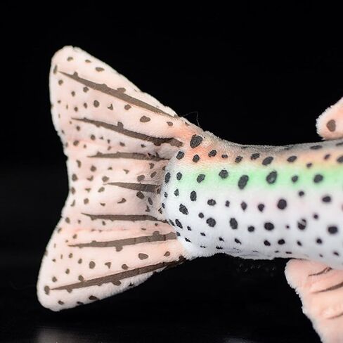 المحاكاة Trout Trout Plush Toy - 17 "واقعية قوس قزح أسماك الأسماك ذات الأسماك المحشوة بأسماك فائقة ، فائقة عمق حيوانات المحيطات ، ألعاب طراز محشوة بالأطفال ، وهدايا للأطفال in Kuwait