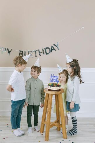 كعكة عيد ميلاد سعيد توببر - Glitter Blue Blue Birthdy Cake Top Decorations (Blue Dark) in Kuwait