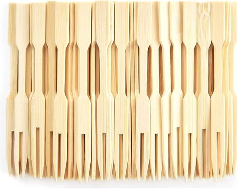 Ohumirt 320 PCS Bamboo Appetizer Forks, 3.5 Inches Disposable Mini Forks Cocktail Forks Party Toothpicks for Appetizer, Charcuterie, Fruit in Kuwait
