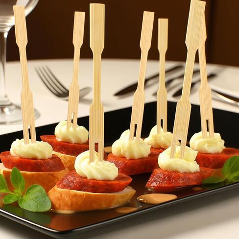 Ohumirt 320 PCS Bamboo Appetizer Forks, 3.5 Inches Disposable Mini Forks Cocktail Forks Party Toothpicks for Appetizer, Charcuterie, Fruit in Kuwait