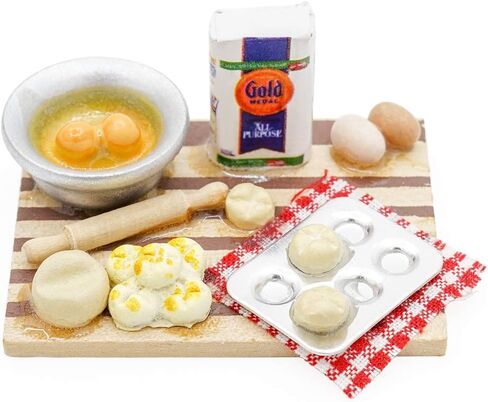 Odoria Dollhouse Kitchen Baking Miniature: 1/12 Scale Cookie Bread Bakery for Restaurant - Mini Food Making Pin Pin Pin Pitics Pitic in Saudi Arabia