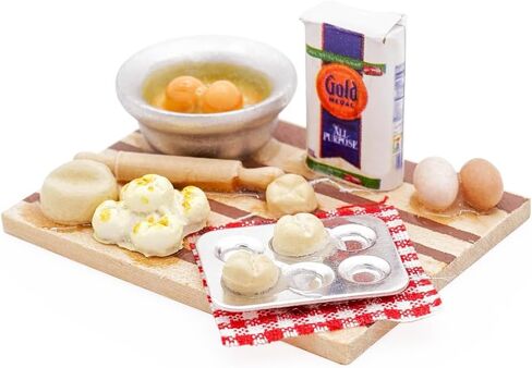 Odoria Dollhouse Kitchen Baking Miniature: 1/12 Scale Cookie Bread Bakery for Restaurant - Mini Food Making Pin Pin Pin Pitics Pitic in Saudi Arabia