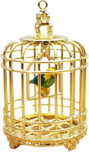 Balacoo Vintage Dollhouse Birdcage: 1:12 Scale Miniature Bird Cage Ornament, Miniature Dollhouse Accessories (Golden) in Saudi Arabia