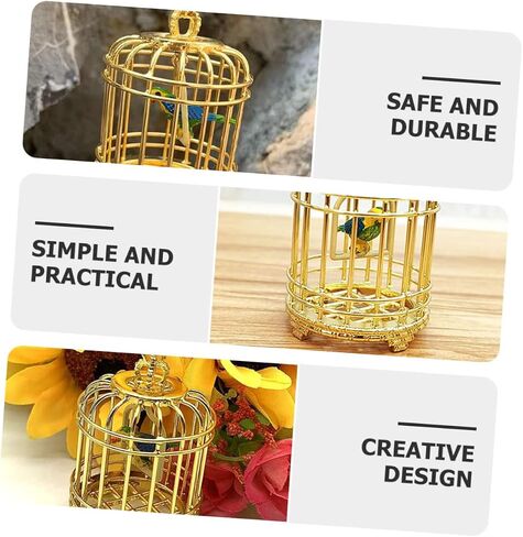 Balacoo Vintage Dollhouse Birdcage: 1:12 Scale Miniature Bird Cage Ornament, Miniature Dollhouse Accessories (Golden) in Saudi Arabia