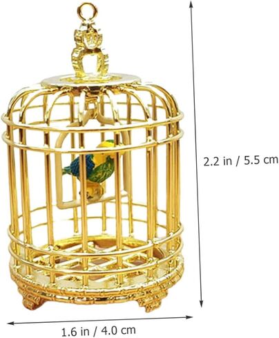 Balacoo Vintage Dollhouse Birdcage: 1:12 Scale Miniature Bird Cage Ornament, Miniature Dollhouse Accessories (Golden) in Saudi Arabia