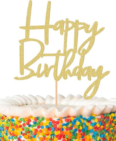 كعكة عيد ميلاد سعيد توببر - Glitter Blue Blue Birthdy Cake Top Decorations (Blue Dark) in Saudi Arabia