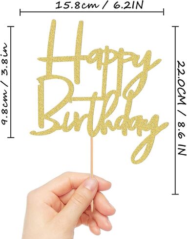 كعكة عيد ميلاد سعيد توببر - Glitter Blue Blue Birthdy Cake Top Decorations (Blue Dark) in Saudi Arabia