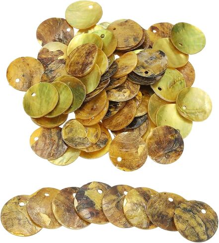Uxcell 60pcs Capiz Shells 1.5cm/0.6 "قذائف طبيعية مستديرة مع فتحتين لسيارات الرياح الصورية ستارة قذيفة الزفاف DIY الزفاف ، ROSE RED in Saudi Arabia