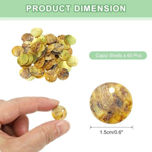 Uxcell 60pcs Capiz Shells 1.5cm/0.6 "قذائف طبيعية مستديرة مع فتحتين لسيارات الرياح الصورية ستارة قذيفة الزفاف DIY الزفاف ، ROSE RED in Saudi Arabia