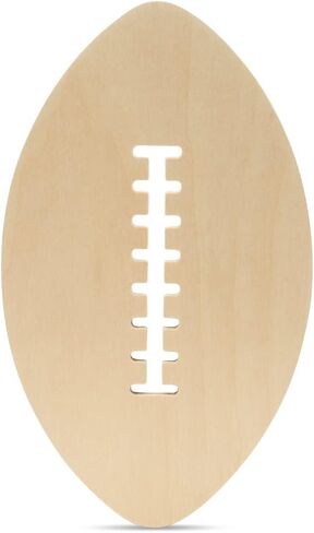 Football Wood Cutouts 12 x 7-inch, Pack of 1 Unfinished Wood Crafts Blank, Wooden Shapes for Crafts & Party Decor, by Woodpeckers in Saudi Arabia