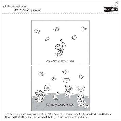 Lawn Fawn LF3668 It's A Bird! 3X4 Clear Stamp Set in Saudi Arabia