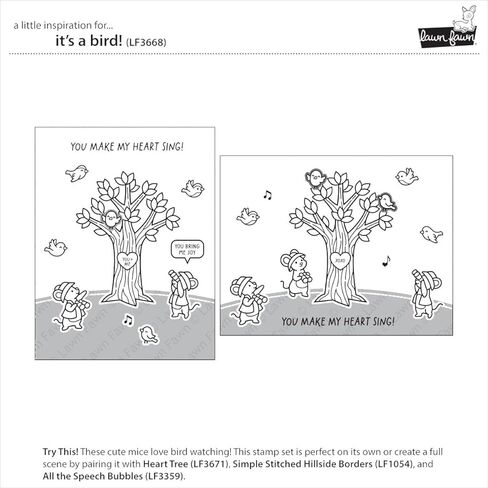 Lawn Fawn LF3668 It's A Bird! 3X4 Clear Stamp Set in Saudi Arabia