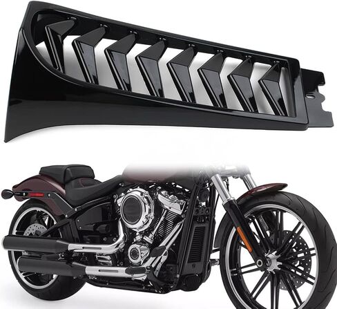 Lirun Motorbike Spoiler Chin Fairing ABS Gloss Black Lower Radiator Cover Accessaries for Harley For Softail For Street bob Breakout Fat Bob 2018-2021 Model, Gloss Black Powersport in Saudi Arabia