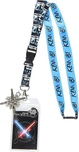 Star Wars Obi-Wan Kenobi Id Lanyard Badge Badge with Metal Light Saber Charm و Collectible Sticker in Saudi Arabia