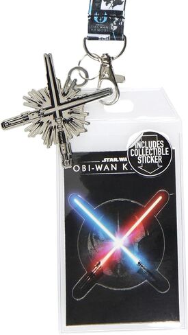 Star Wars Obi-Wan Kenobi Id Lanyard Badge Badge with Metal Light Saber Charm و Collectible Sticker in Saudi Arabia