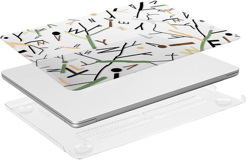 Mosiso متوافق مع MacBook Air 13 بوصة Case 2025 2024 2023 2022 M4 A3240 M3 A3113 M2 A2681 ، قذيفة بلاستيكية صلبة وغطاء لوحة المفاتيح متوافقة مع MacBook Air 13.6 بوصة ، فروع مجردة in Saudi Arabia