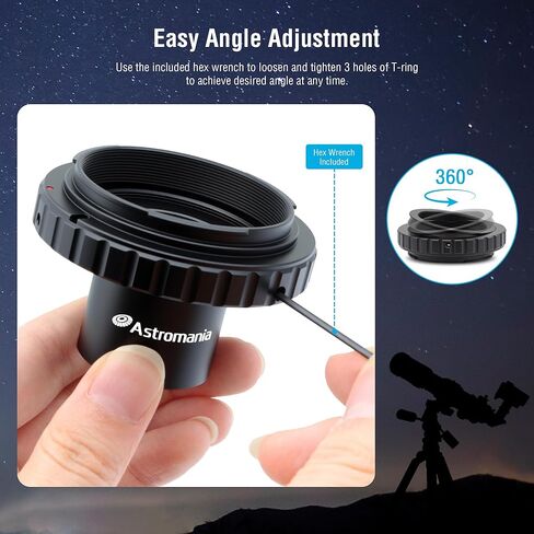 Astromania T-Ring and M42 to 1.25" Telescope Adapter (T-Mount) for All Canon EOS SLR/DSLR Cameras in Kuwait