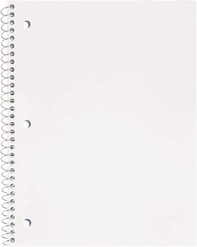Just Basics® Poly Spiral Notebook ، 8 1/2 "× 10 1/2" ، محكم واسع ، 140 صفحة (70 ورقة) ، أبيض in Saudi Arabia