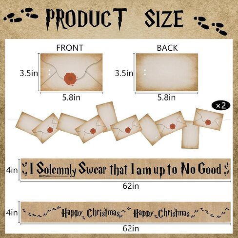 2 Set 62''x 4'' Christmas Tree Burlap Ribbon Garland, Wizard Burlap Ribbon Tree Decoration with 2 String Letter Cards, Xmas Rustic Burlaps Ribbons Decor for Christmas Hanging Home DIY Craft in Kuwait