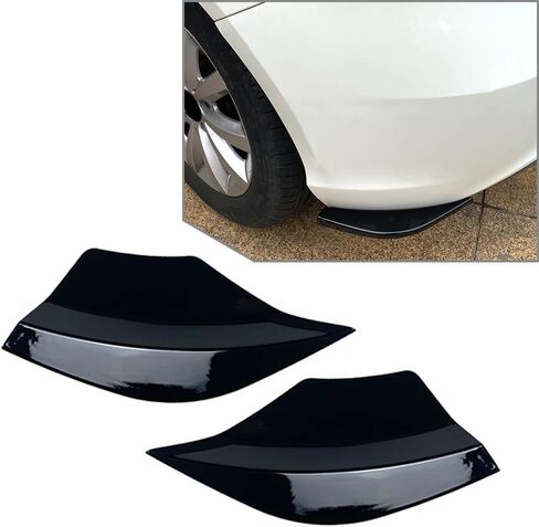 غطاء المفسد الجانبي للسيارة Lirun Car ، ABS Bumper Spoiler Splitter Splitter Diffuser Protection 1 زوج لمرسيدس بنز A Class W176 A180 A200 A250 2013-2018 ، Black Glossy in Saudi Arabia