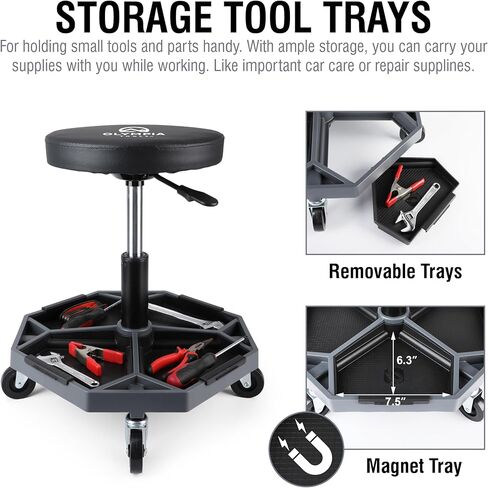 Olympia Tools 82-738 Adjustable Hydraulic Work Stool, Black in Kuwait