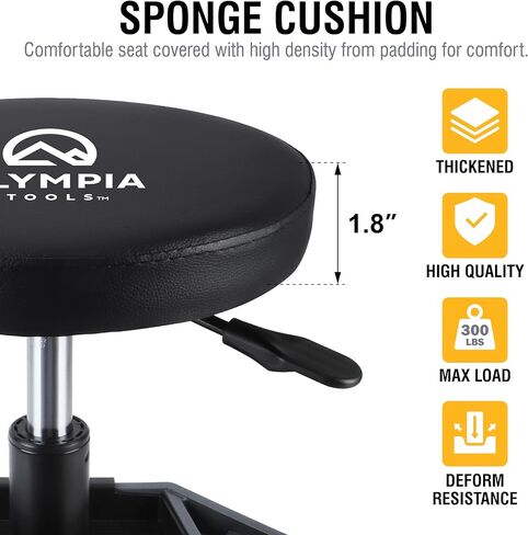 Olympia Tools 82-738 Adjustable Hydraulic Work Stool, Black in Kuwait