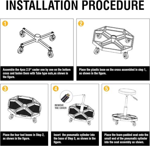 Olympia Tools 82-738 Adjustable Hydraulic Work Stool, Black in Kuwait