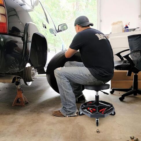 Olympia Tools 82-738 Adjustable Hydraulic Work Stool, Black in Kuwait