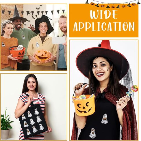 Janinka 9 Pcs Dog Ghost Embroidery Patches for Halloween 4 Inch Spooky Dog Ghost with Pumpkin Iron on Patch for Clothing Shoes Backpacks Hats Jeans Halloween Holiday Decorations in Saudi Arabia