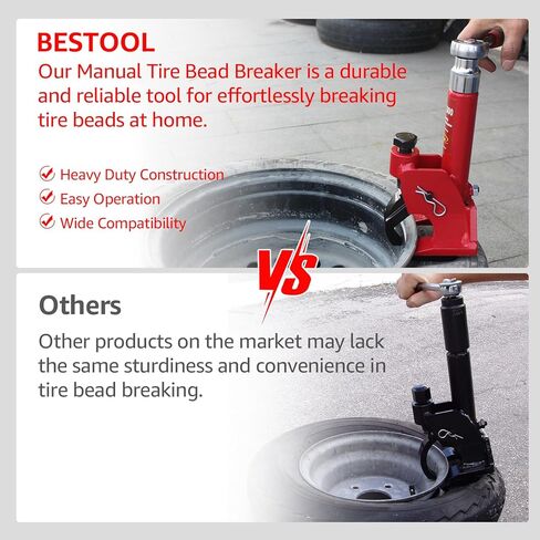 BESTOOL Manual Tire Bead Breaker with Handle and Rubber Pad, Tire Change Tool for Aluminum Alloy Hubs, ATV Tire Operation, Tractors, Trucks, Cars, Heavy Duty Tires Car Repair (Handle Patented) in Kuwait
