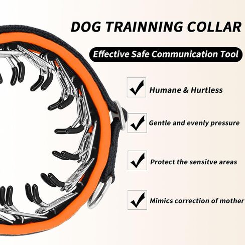 Martingale No Pull Cog Collar للكلاب الصغيرة المتوسطة الصغيرة ، والنيايلون الثقيلة عاكسة قابلة للتعديل طوق الانزلاق السحب مع مشبك التدريب على المشي M الأسود البرتقالي in Kuwait