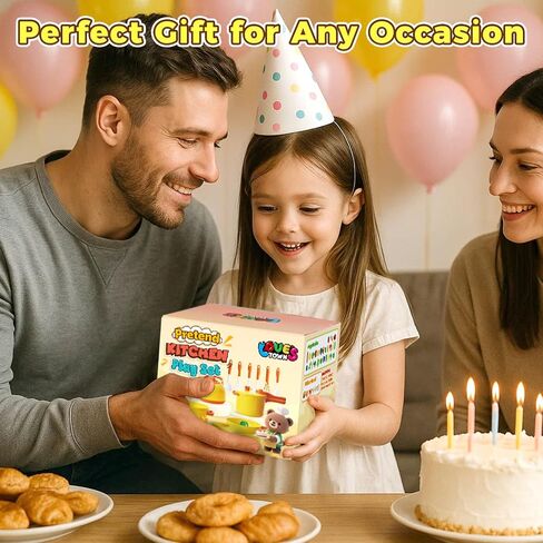 Lovestown 59pcs Pray Play Play Food Sterbler و Yellow Toys Pots and Pans for Kids with Starching Kitchen Toys for Girls Boys Birth in Saudi Arabia
