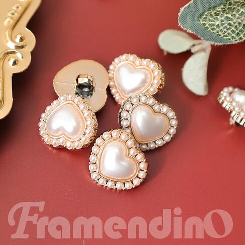 Framendino ، 50 Pack Vintage Faux Heart Pustons بديل لـ DIY لباس ملابس ملابس السترة معطف القبعة الحرف اليدوية in Saudi Arabia