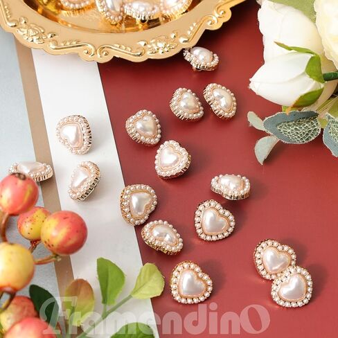 Framendino ، 50 Pack Vintage Faux Heart Pustons بديل لـ DIY لباس ملابس ملابس السترة معطف القبعة الحرف اليدوية in Saudi Arabia