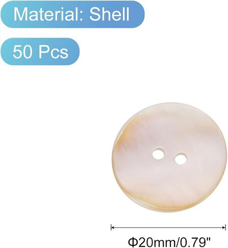 UXCELL 50 PCS أزرار قذيفة طبيعية ، 2 ثقب الأم من أزرار اللؤلؤ 10 مم زر خياطة الحرف للخياطة القميص DIY الديكور ، أبيض in Kuwait