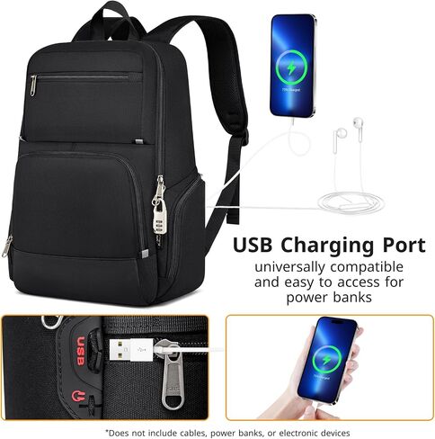 Wycy 35L PRAP-PRADOP PRADOP PRATOP للسفر | ميناء شحن USB | مثالي للرجال والنساء ، الأسود in Kuwait