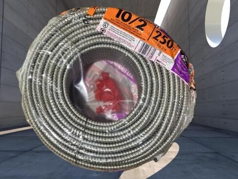 Southwire 10/2 125 قدم 30 أمبير CU من الألومنيوم Armorlite مغطى بمعدن (فضي)، فضي in Kuwait