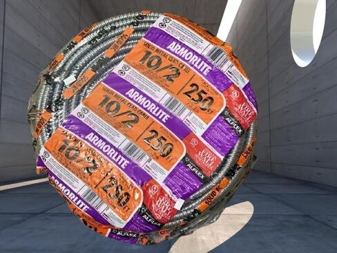 Southwire 10/2 125 قدم 30 أمبير CU من الألومنيوم Armorlite مغطى بمعدن (فضي)، فضي in Kuwait