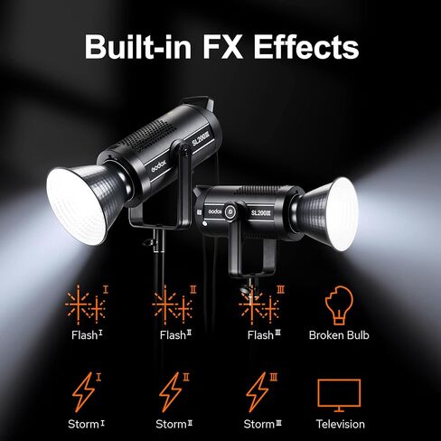 مصباح فيديو Godox SL150III LED، SL150W III 5600K±200K CRI96+ TLCI97+، إضاءة إخراج مستمرة متوازنة مع ضوء النهار مع 8 تأثيرات FX in Kuwait