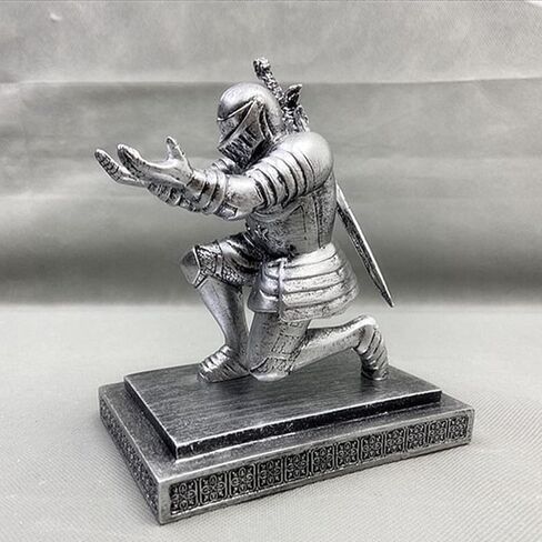 Knight Pen Holder for Desk - Resin Medieval Knight Statue with Magnetic Sword, Unique Desk Pen Holder and Decorative Gift for Office or Home (3.7*5.3*6.3in) in Saudi Arabia