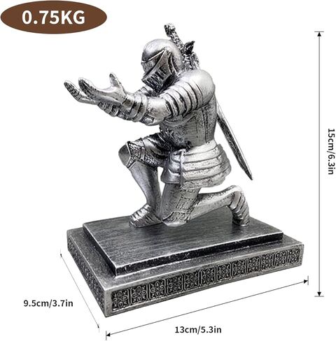 Knight Pen Holder for Desk - Resin Medieval Knight Statue with Magnetic Sword, Unique Desk Pen Holder and Decorative Gift for Office or Home (3.7*5.3*6.3in) in Saudi Arabia