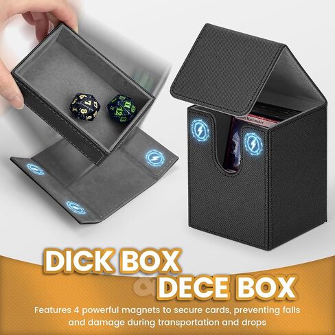 Trading Card Storage Box with Commander Display, 5-Row 3900+ Card Deck Case with Magnetic Removable Lid, Portable Card Holder, 5 Toploaders, 48 Dividers & Dice Tray for MTG, TCG, Sports Cards in Saudi Arabia