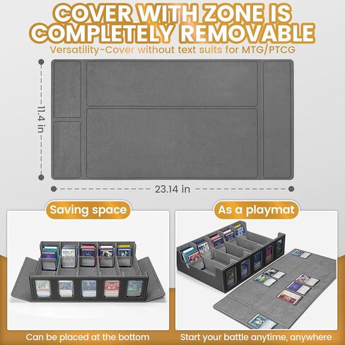 Trading Card Storage Box with Commander Display, 5-Row 3900+ Card Deck Case with Magnetic Removable Lid, Portable Card Holder, 5 Toploaders, 48 Dividers & Dice Tray for MTG, TCG, Sports Cards in Saudi Arabia