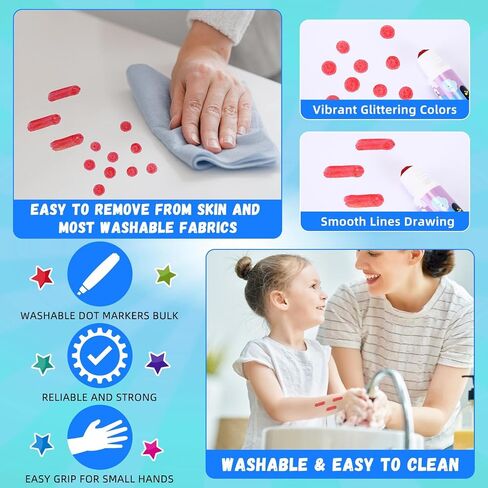 Crtiin 72 Pack Dot Markers Bulk, 6 Colors 12 Boxes Washable Dot Paint Markers for Kids Bingo Daubers Supplies Ideal for Activity Craft Kits Coloring Supplies Class Gift Art Party Favors in Saudi Arabia