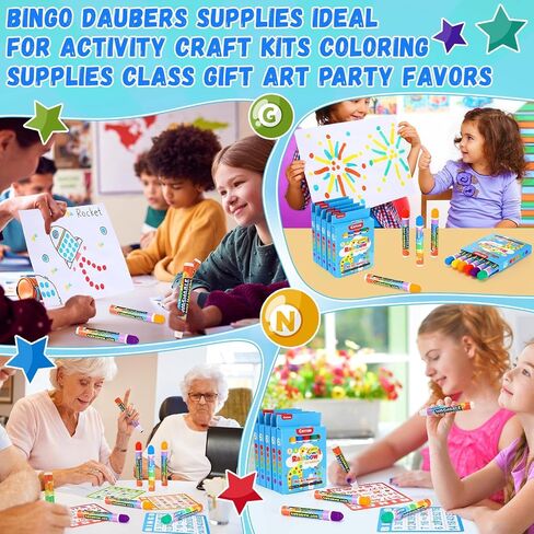 Crtiin 72 Pack Dot Markers Bulk, 6 Colors 12 Boxes Washable Dot Paint Markers for Kids Bingo Daubers Supplies Ideal for Activity Craft Kits Coloring Supplies Class Gift Art Party Favors in Saudi Arabia