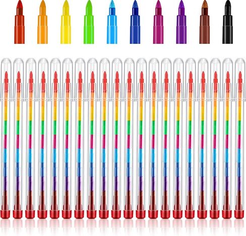 30 pcs Stackable Pencils Bulk colored Pencils Party Favors DIY Rainbow Pencil for School Office Birthday Party, 10 Colors in Saudi Arabia