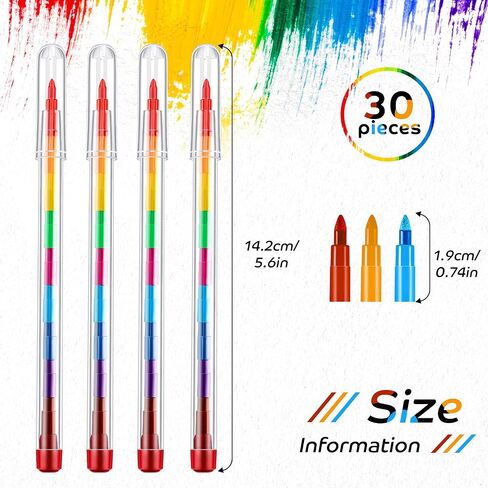 30 pcs Stackable Pencils Bulk colored Pencils Party Favors DIY Rainbow Pencil for School Office Birthday Party, 10 Colors in Saudi Arabia