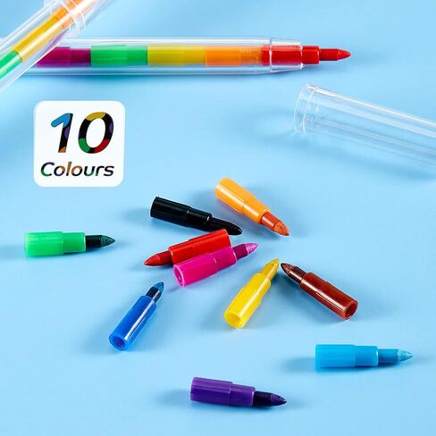 30 pcs Stackable Pencils Bulk colored Pencils Party Favors DIY Rainbow Pencil for School Office Birthday Party, 10 Colors in Saudi Arabia